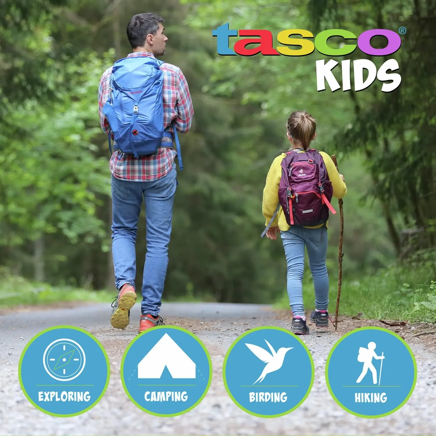 Tasco Kids Binoculars 8x21, Compact Binoculars for Kids Ages 3-12, Great for Adventures, Hiking, Camping, Travel, Bird Watching