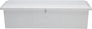 TAYLOR MADE PRODUCTS White 67.75"L x 27.75"W x 26"H Stow 'N Go UV-Resistant Polyethylene Waterproof Storage Box with Stainless Steel Lockable Latch for Docks, Decks, Patios, Pool Areas - 2020108529