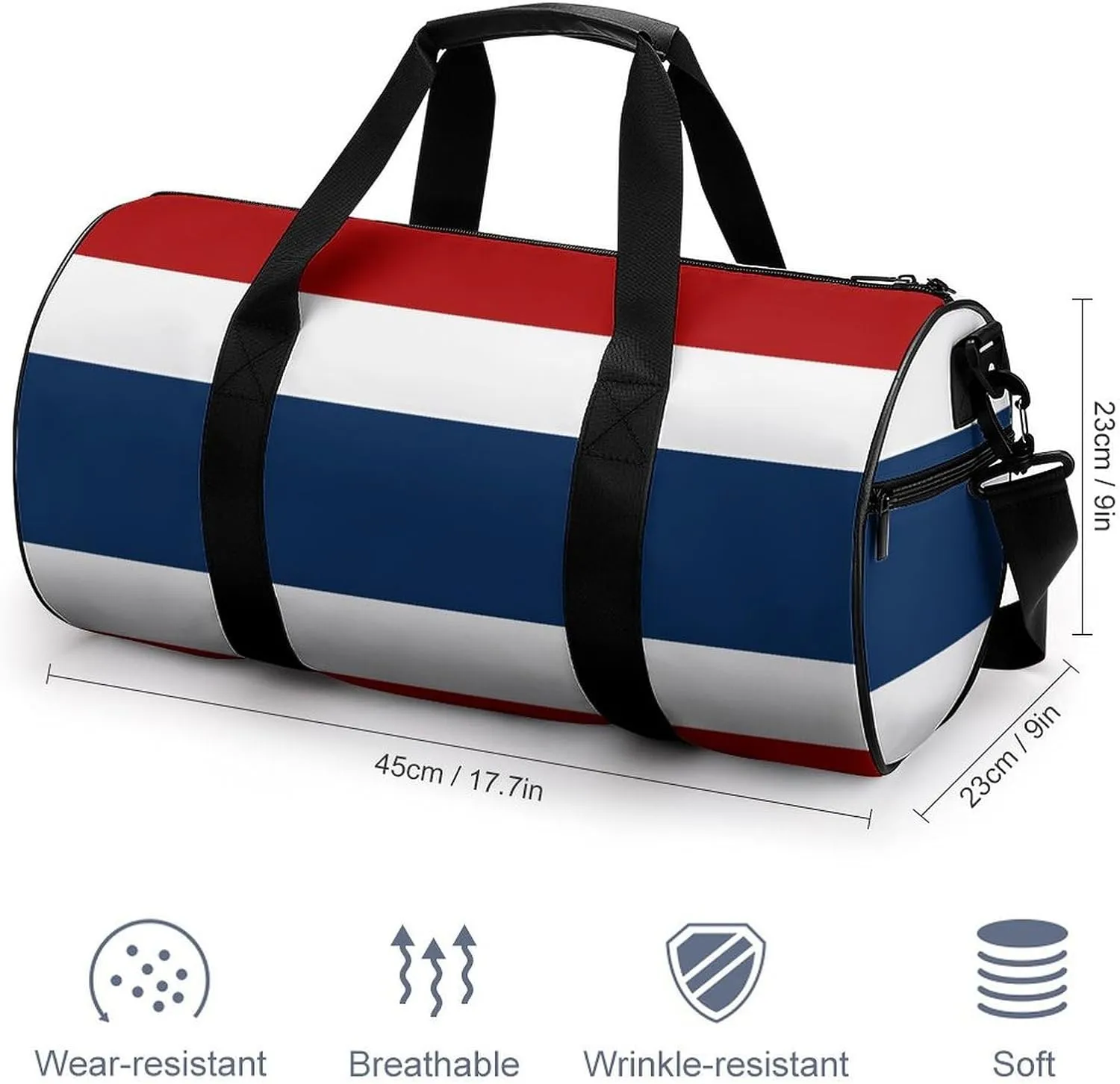 Thailand Flag Gym Duffle Bag for Boys Girls with Wet Pocket Sports Weekender Travel Carry On
