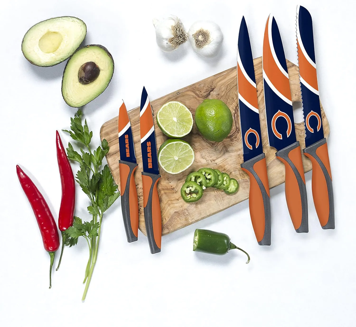 The Sports Vault NFL Chicago Bears Kitchen Knives, 5-Piece Set