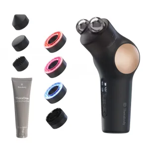 Therabody TheraFace PRO - Microcurrent Facial Device, 8-in-1 Compact Face Massager & Facial Sculpting Tool with Light Therapy for Skin Tightening, Anti Wrinkle, Anti Aging & Skin Care (Black)