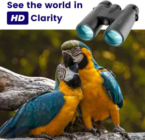 Thunderb 12x42 High Powered Binoculars for Adults with Phone Adapter, Tripod and Tripod Adapter- Clear Large View for Birdwatching, Hiking, Camping, Stargazing, Sport Games, Concerts (Black)