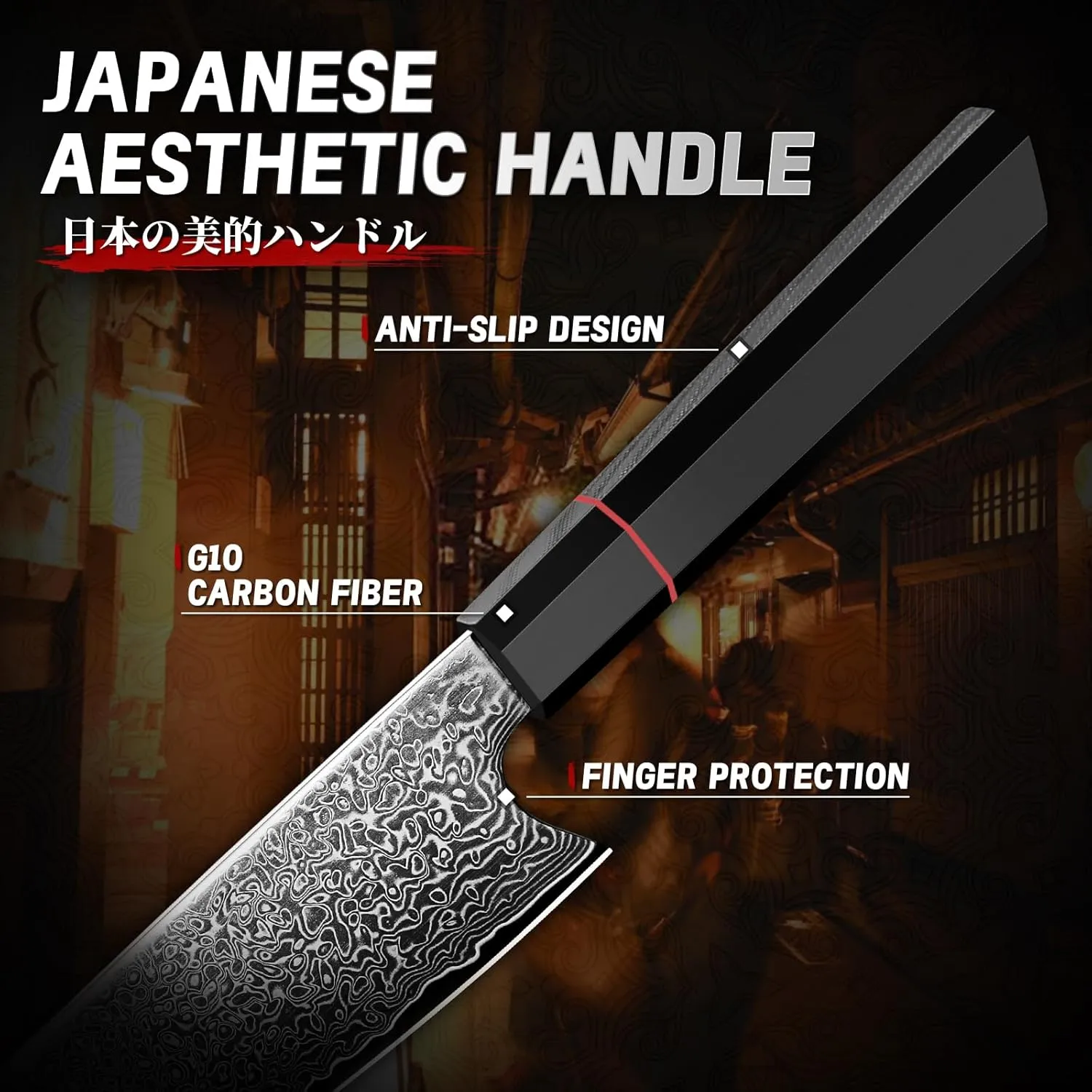 TIVOLI Damascus Knife Set 3PCS, Japanese Kitchen Knife With VG10，Ultra Sharp Cooking Knife Set With Octagonal Handle，Professional Chef Knives Set for Meat Vegetable Fruit, Ideal Gift for Dad，Mom