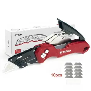 Tovia Folding Utility Knife with Handy Blade Storage