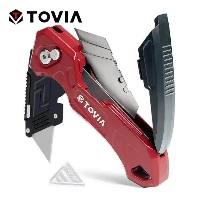 Tovia Folding Utility Knife with Handy Blade Storage