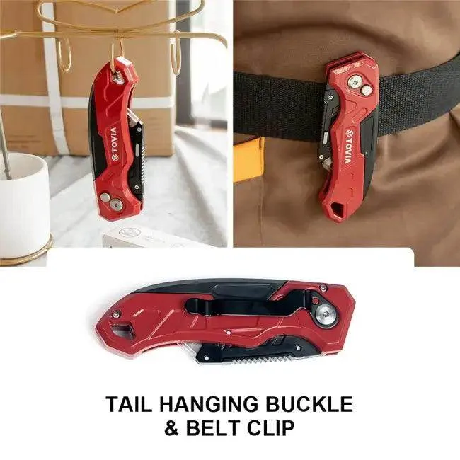 Tovia Folding Utility Knife with Handy Blade Storage