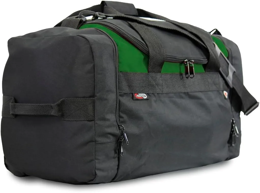 Trackster Auto Racing Motorsports Gym Gear Sports Equipment Duffel Bag (Black-Green)