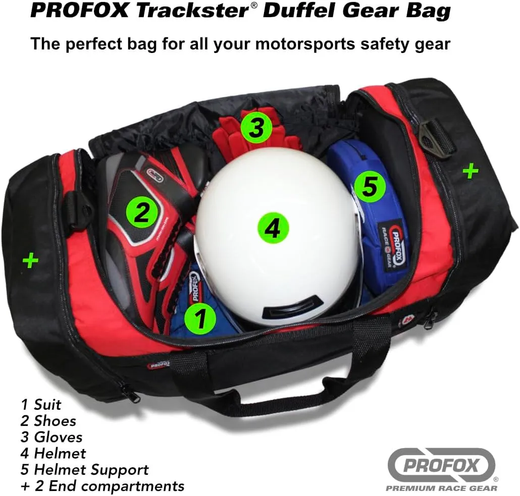 Trackster Auto Racing Motorsports Gym Gear Sports Equipment Duffel Bag (Black-Green)