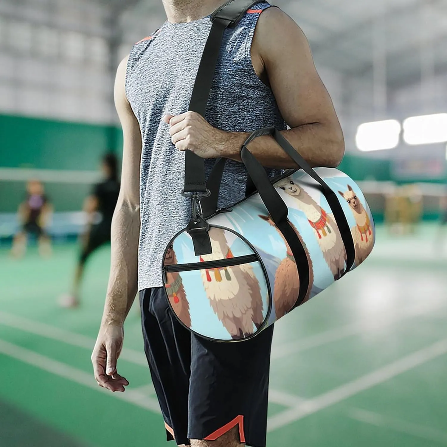 Travel Duffel Bag for Men And Women,Llama And Alpaca Waterproof Sports Fitness Bag Portable Travel Duffel Bag