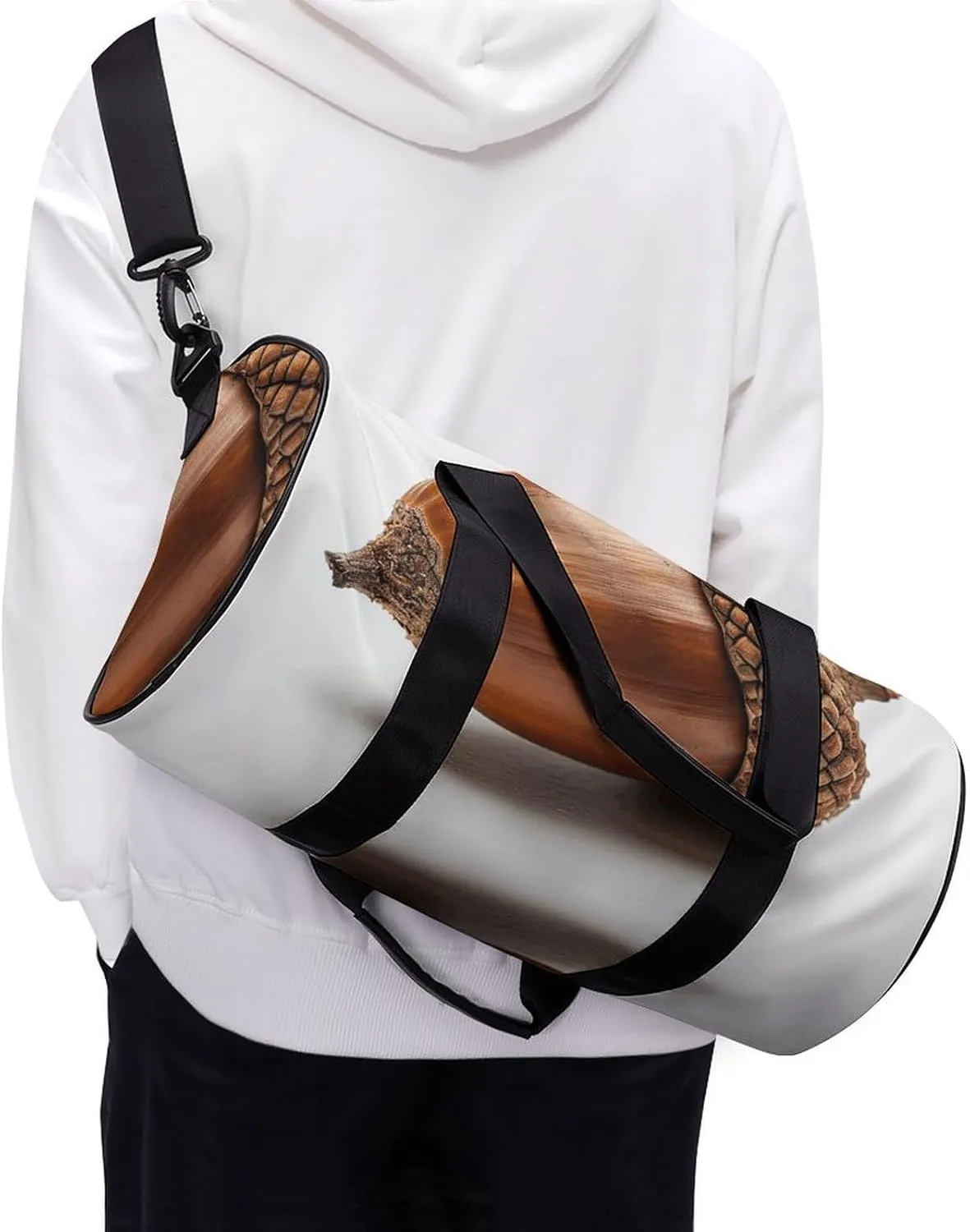 Travel Duffel Bag for Men And Women,Real Acorn Images Waterproof Sports Fitness Bag Portable Travel Duffel Bag