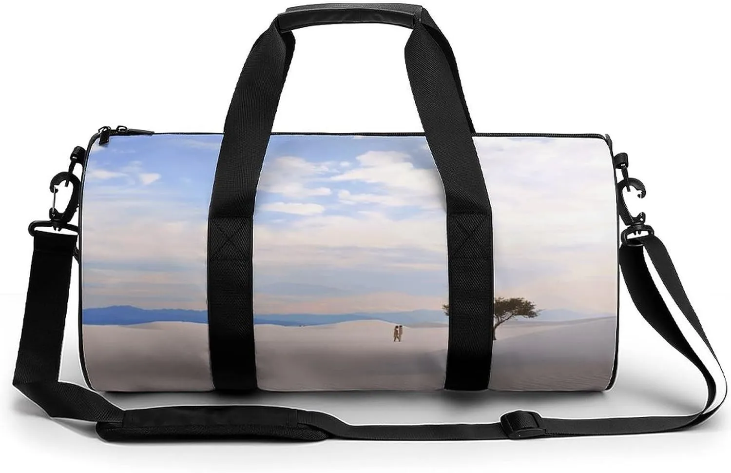 Travel Duffel Bag for Men And Women,Romantic White Sand Landscape Waterproof Sports Fitness Bag Portable Travel Duffel Bag