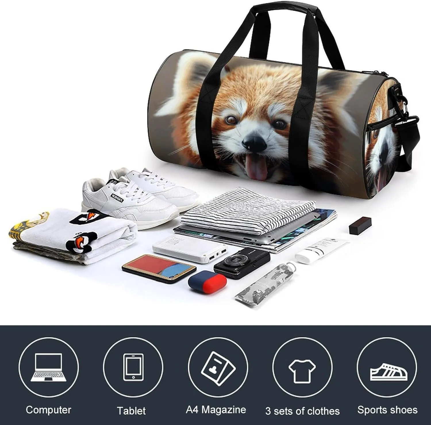 Travel Duffel Bag for Men And Women,Sticking Out Tongue Waterproof Sports Fitness Bag Portable Travel Duffel Bag