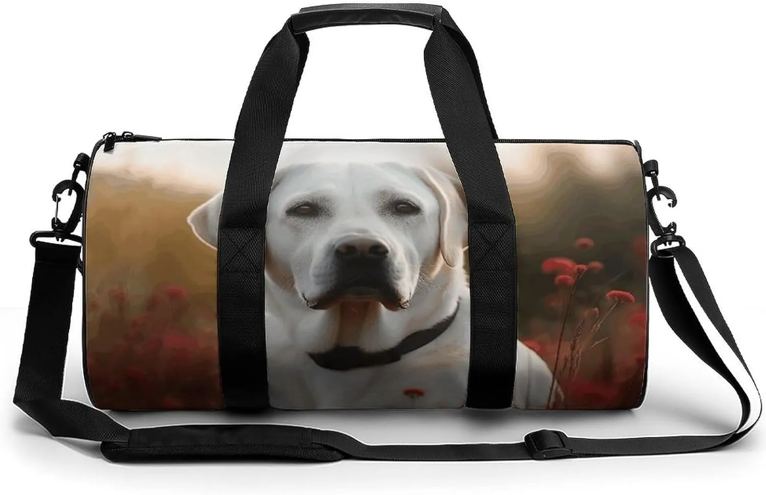 Travel Duffel Bag for Men And Women,White Labrador Waterproof Sports Fitness Bag Portable Travel Duffel Bag