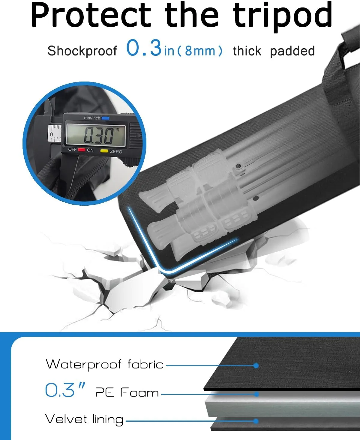 Tripod Carrying Case Bag 25in/31in/39in/49in for Light Stands,Boom Stand,Umbrella and Tripod Photography Accessories(39.37 in/100 cm)