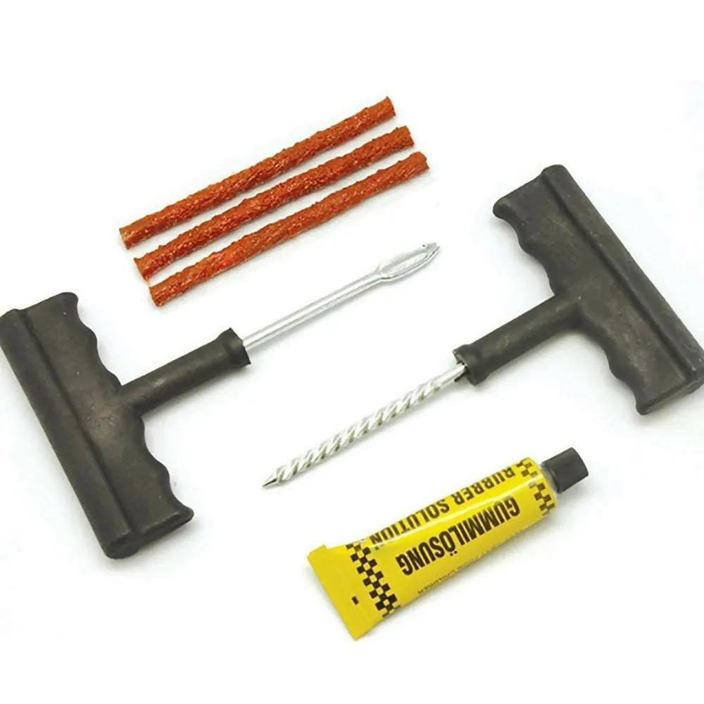 Tubeless Tire Repair Kit Complete Puncture Plug Tool Set for vehicle
