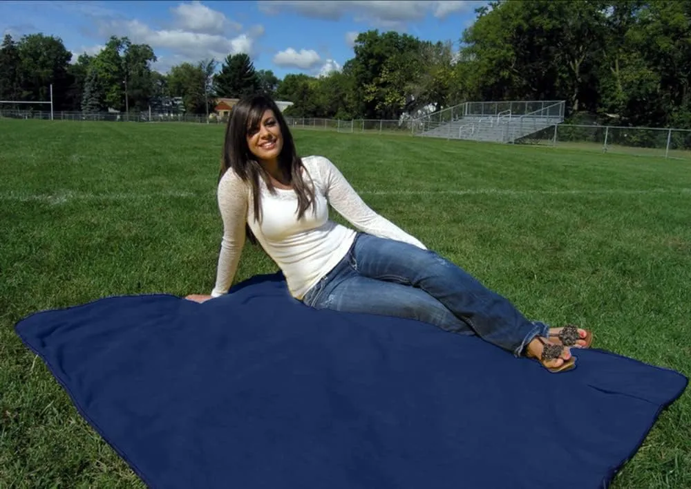 Ultimate SportsWrap - Patented - The Only Wearable Weatherproof/Stadium/Picnic/Sports Blanket, Complete with Upper and Lower Zippers, Lined & Adjustable Hood and Inside Hand Warmers, 70" X 58"