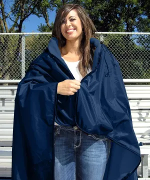Ultimate SportsWrap - Patented - The Only Wearable Weatherproof/Stadium/Picnic/Sports Blanket, Complete with Upper and Lower Zippers, Lined & Adjustable Hood and Inside Hand Warmers, 70" X 58"