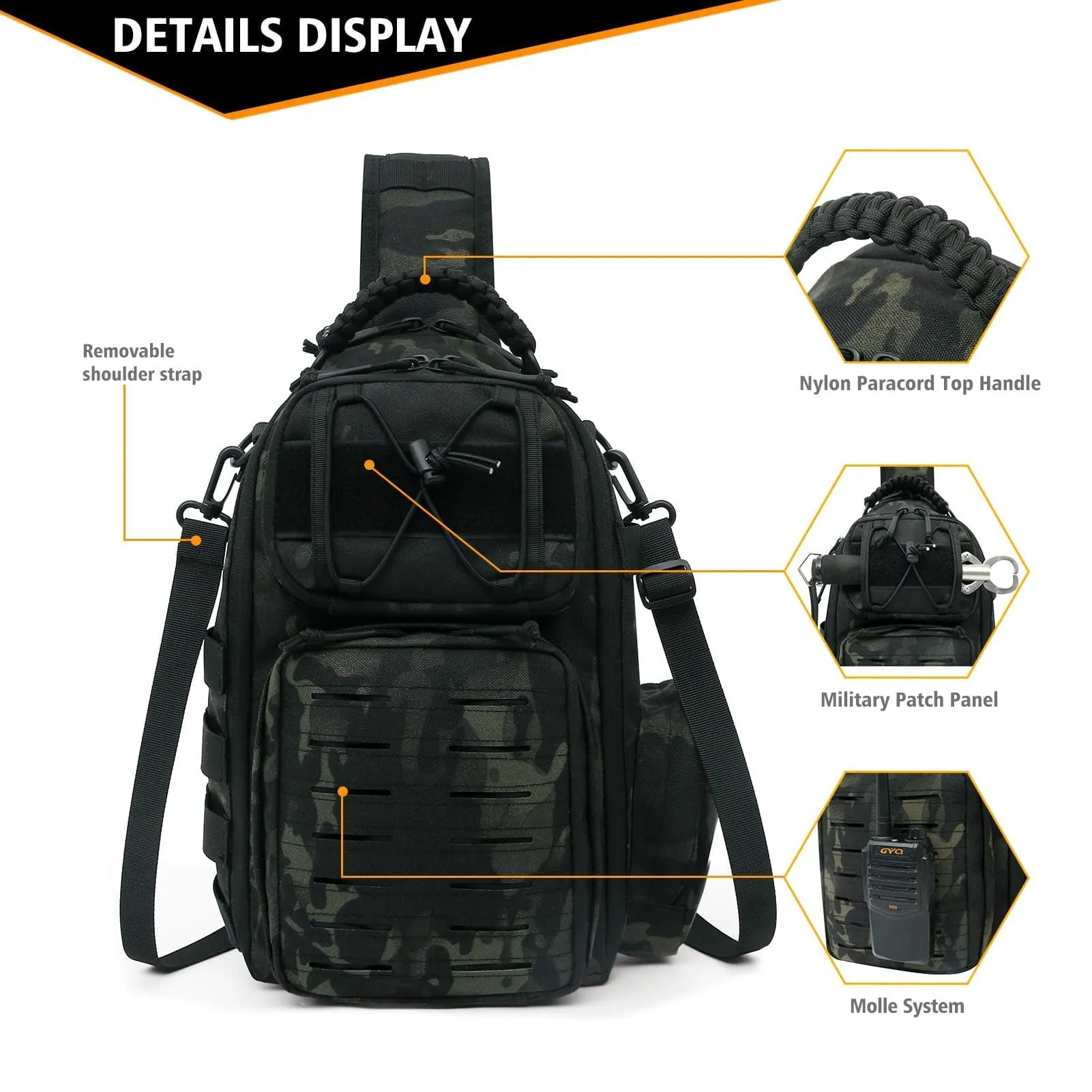 Upgraded Tactical Sling Bag with Waterproof and Anti-Cut Features for Military Use