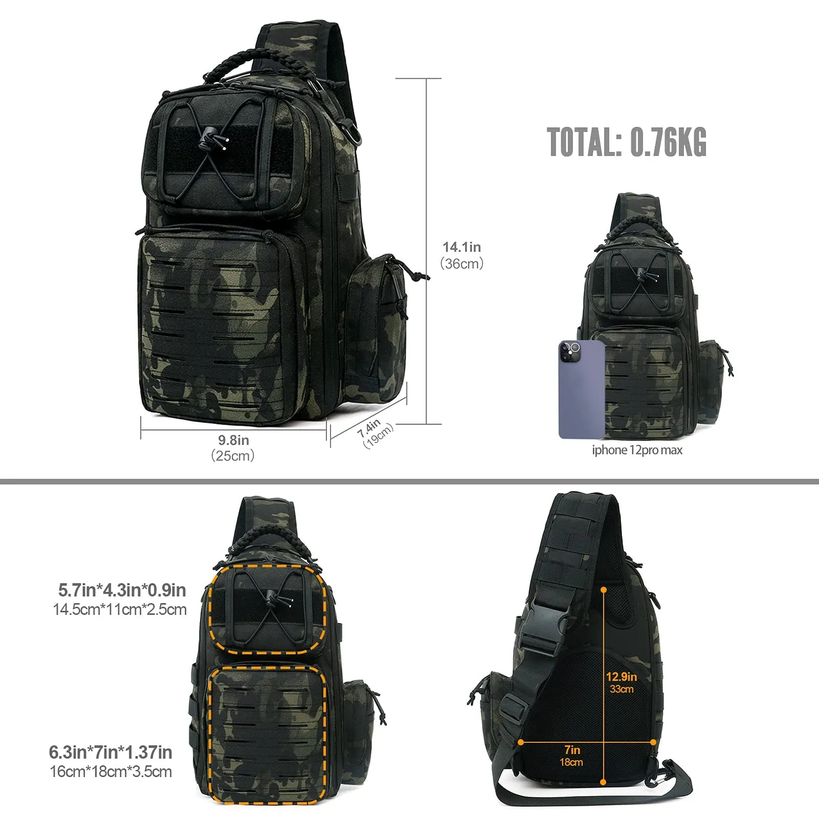 Upgraded Tactical Sling Bag with Waterproof and Anti-Cut Features for Military Use