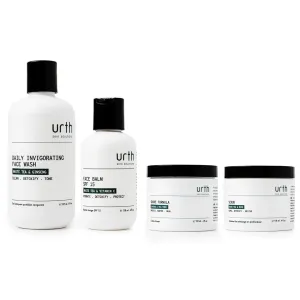 Urth Man's Best Friend Kit - Face Wash, Scrub, Shave Formula, Face Balm SPF 15 - Men's Skincare for Clean, Hydrated, Smooth & Protected Skin