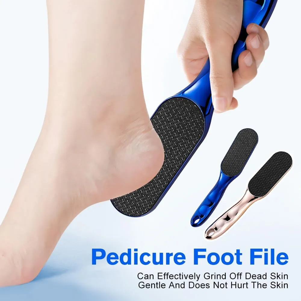 Veinsgrain Foot File, 2025 New Veins Grain Foot File,Nano Glass Foot File Callus Remover,Pedicure Tool for Smooth, Foot File for Rough Dead Skin Removal Callus (Gold Blue)