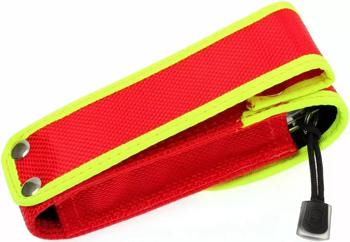 Victorinox Rescue Tool with Nylon Pouch Swiss Army Knife, 13 Functions, Swiss Made Pocket Knife with Seatbelt Cutter and Glass Saw - Fluorescent Yellow