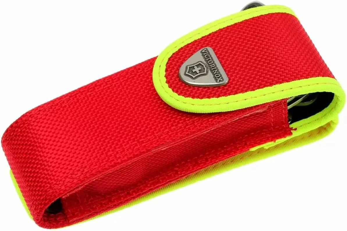 Victorinox Rescue Tool with Nylon Pouch Swiss Army Knife, 13 Functions, Swiss Made Pocket Knife with Seatbelt Cutter and Glass Saw - Fluorescent Yellow