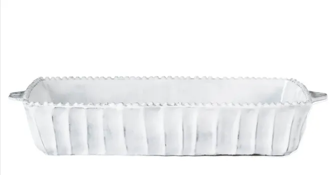 Vietri Incanto Stripe Medium Rectangular Baking Dish - White