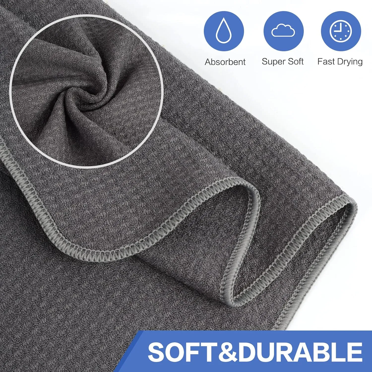 VIVOTE Microfiber Gym Towels Sports Sweat Towel Super Absorbent Ultra Soft Multi-Purpose Man Women Fitness Workout Travel Camping Hiking Yoga 16 Inch X 32 Inch