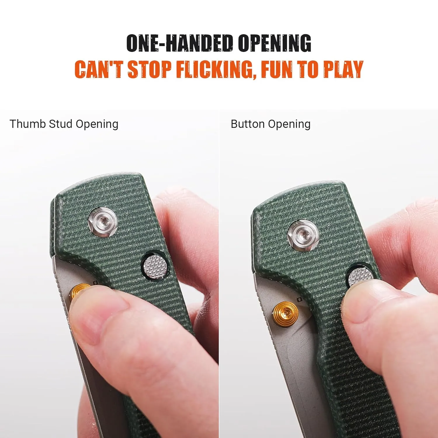 Vosteed EDC Knife, Lightweight Folding Pocket knife with Clip, Gifts for Men and Women, Top Liner Lock Knife with 3.25" Sandvik 14C28N Steel Blade, Micarta Handle for Camping, Hiking - Raccoon