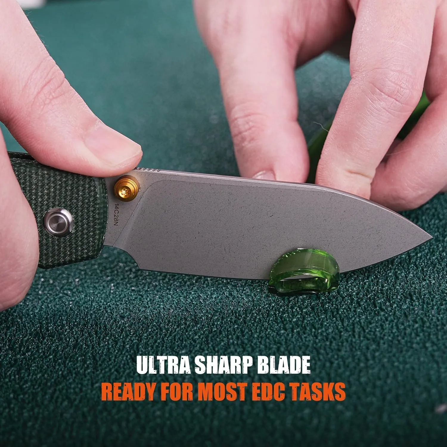 Vosteed EDC Knife, Lightweight Folding Pocket knife with Clip, Gifts for Men and Women, Top Liner Lock Knife with 3.25" Sandvik 14C28N Steel Blade, Micarta Handle for Camping, Hiking - Raccoon