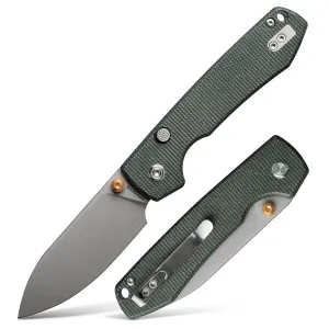Vosteed EDC Knife, Lightweight Folding Pocket knife with Clip, Gifts for Men and Women, Top Liner Lock Knife with 3.25" Sandvik 14C28N Steel Blade, Micarta Handle for Camping, Hiking - Raccoon