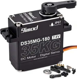 Waterproof 35KG High Torque RC Steering Servo Motor, Powerful & Fast Full Metal Gear Digital High Speed arduino servo for 1/8 1/10 1/12 RC Cars, Crawler, Truck, Buggy, Robotic, Control Angle 180°