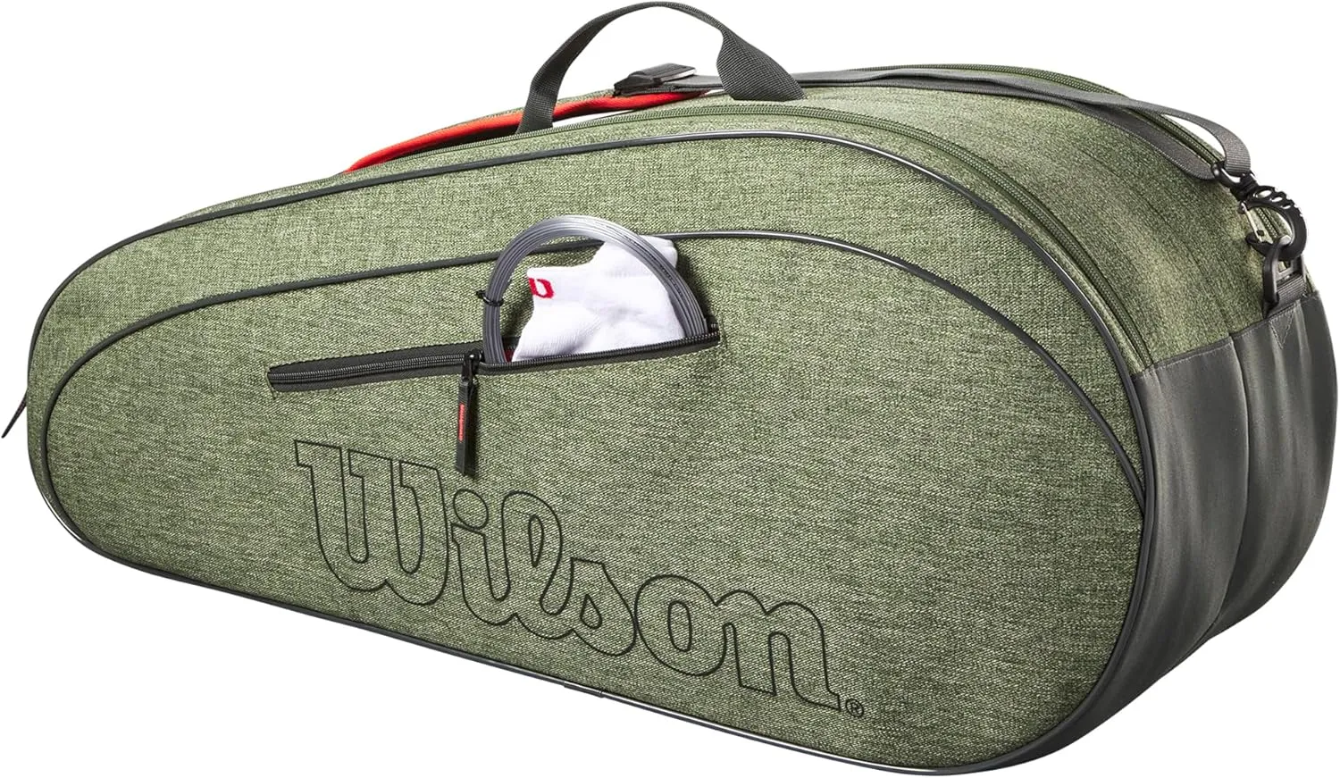 WILSON Team Tennis Racket Bag - Heather Green and Heather Grey