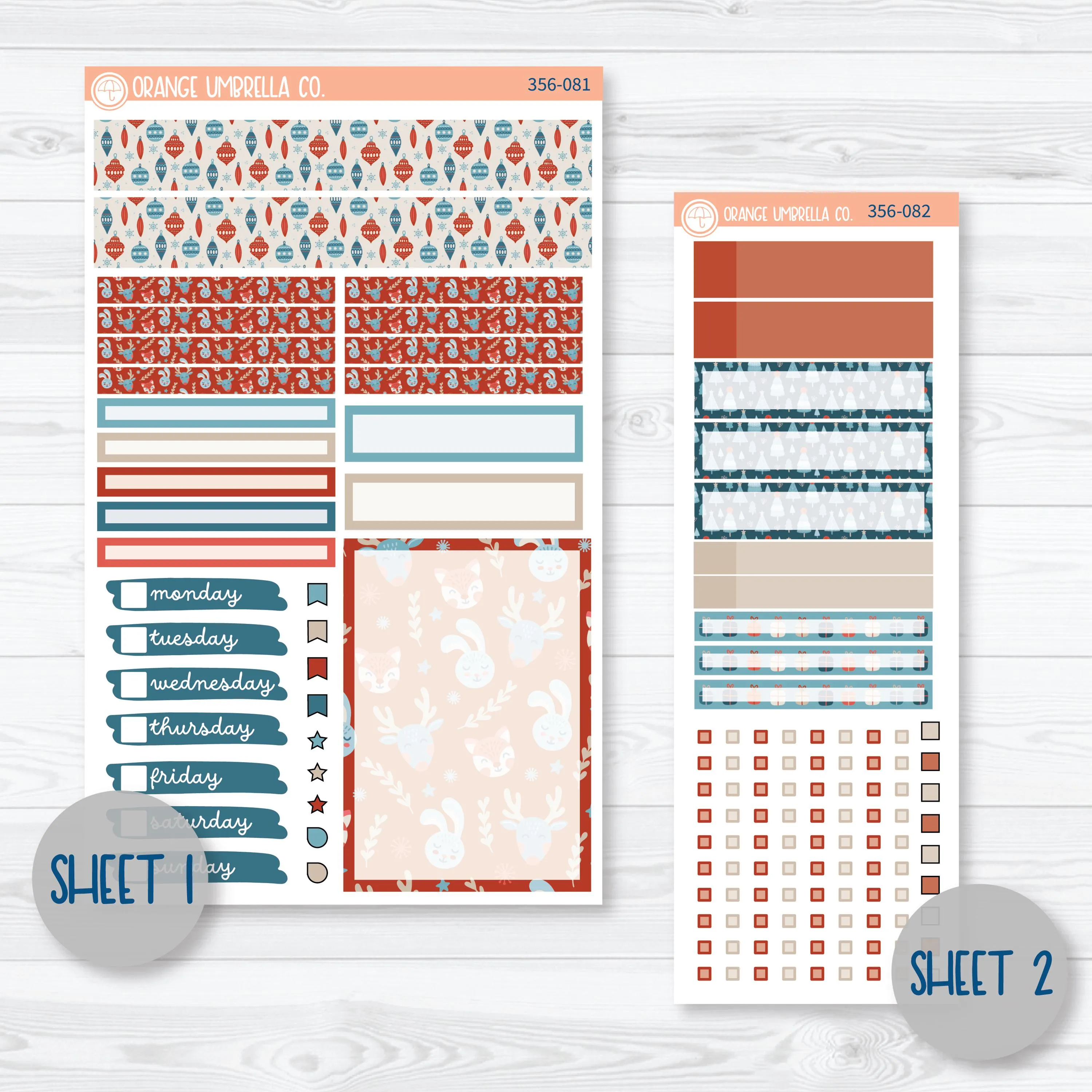 Winter Animal Kit | A5 Compact Vertical Planner Kit Stickers for Erin Condren | Frosty Friends | 356-081