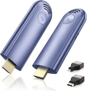 Wireless HDMI Transmitter and Receiver, Plug & Play Portable 2.4G/5G Wireless HDMI Extender Kit for Streaming Video and Audio to Monitor from Laptop/PC/TV Box/Projector