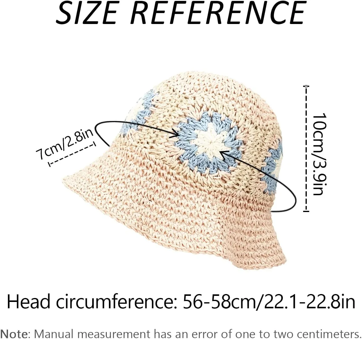 Women Straw Sun Hat Foldable Beach Hat Sunflower Floppy Bucket Hat