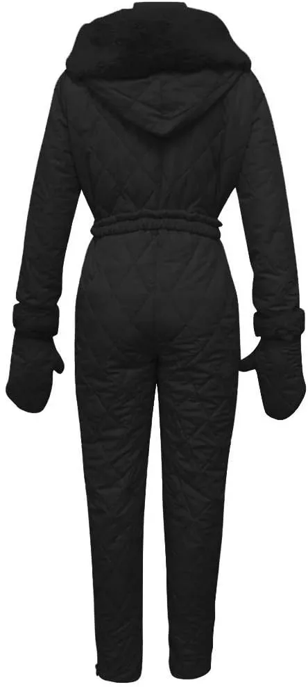Womens One Piece Snowsuit Winter Onesie Warming Ski Suit Baggy Ski Outfits Outdoor Sports Cute Ski Jumpsuit Skiwear