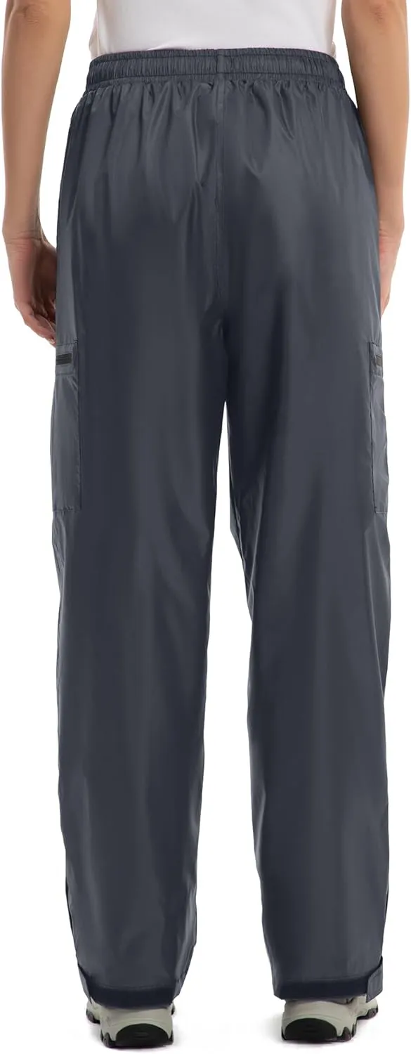 Women's Rain Pants Lightweight Waterproof Reflective,Windproof Breathable Gear Over Work for Hiking Cycling Outdoor Fishing