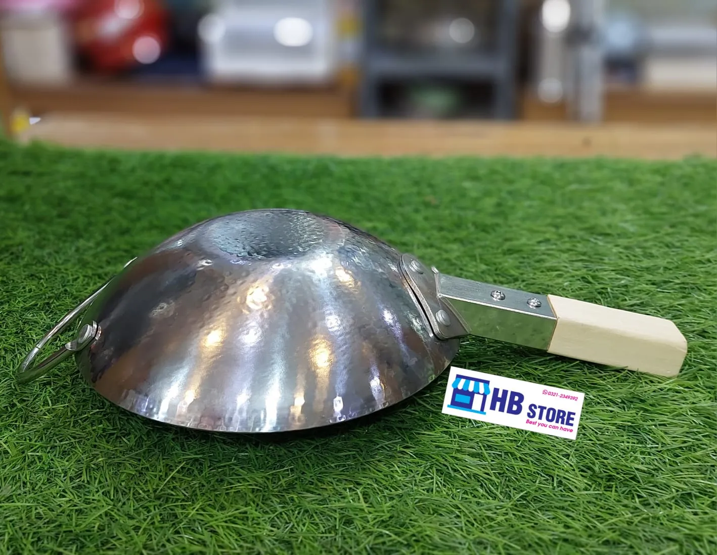 Wooden Handle Stainless Steel Cooking Woak