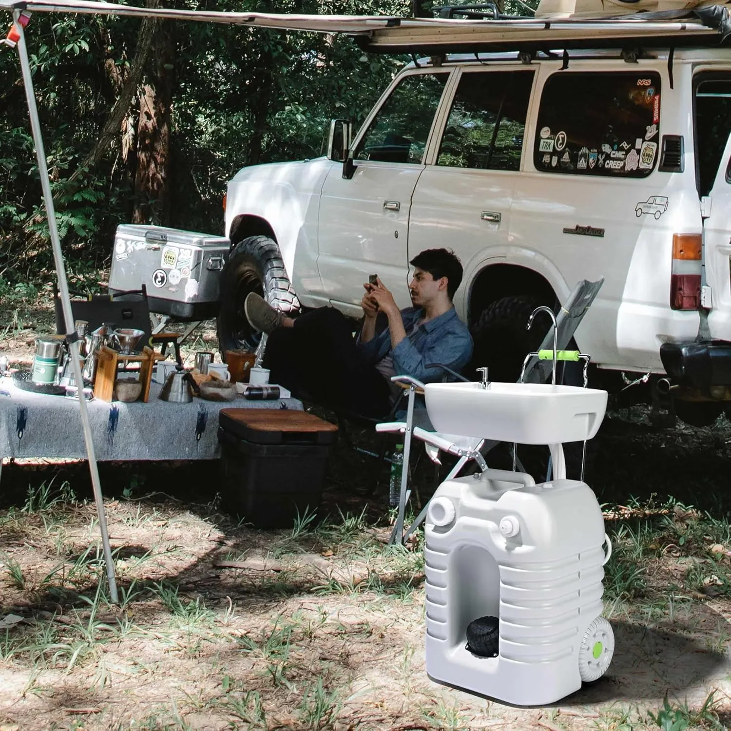Yescom 45L Hand Wash Station Portable Wash Sink for RV Travel Outdoors