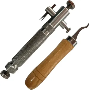YIJU 2x Purfling Tools Inlay Inlaid Groove Carver Knife Luthier Tools for Making Violin Viola, Silver