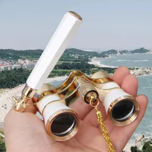 Yourelexit® Opera Glasses Binoculars 3X25 Lorgnette Theater Glasses Optical BK9 Mini Compact Lightweight Built-in Foldable Adjustable Handle Vintage for Adults Kids Women in Musical Concert Cinema