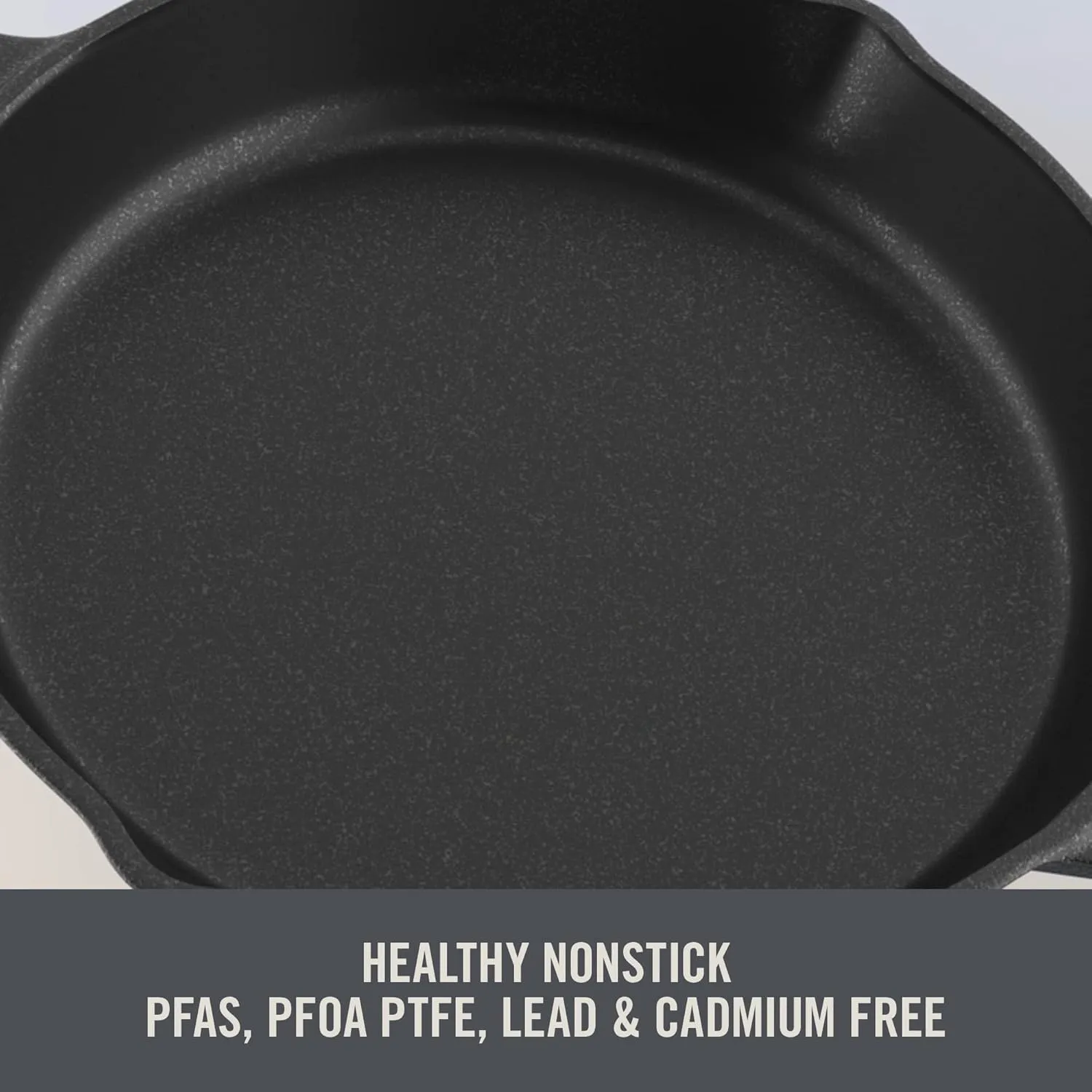 Zakarian by Dash 11 Inch Nonstick Cast Iron Skillet, Titanium Ceramic Coated Frying Pan, Grey