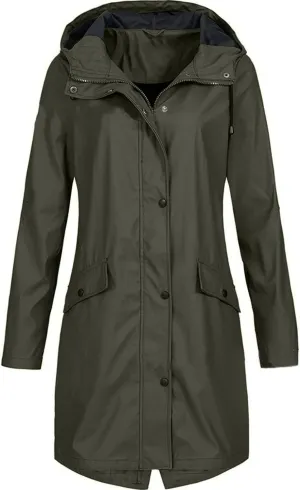 ZEFOTIM Womens Rain Jacket with Hood Waterproof Light Weight Casual Raincoat with Pockets Zip Up Hiking Jackets Clothes