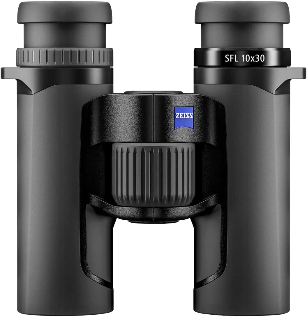 ZEISS SFL Binoculars Lightweight, Compact, Waterproof, Ultra-High Definition Coated Glass for Bird Watching, and Hunting for Twilight and Low Light Wildlife Observation with SmartFocus, Black (10x30)
