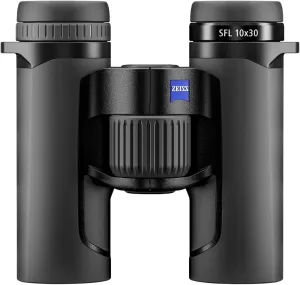 ZEISS SFL Binoculars Lightweight, Compact, Waterproof, Ultra-High Definition Coated Glass for Bird Watching, and Hunting for Twilight and Low Light Wildlife Observation with SmartFocus, Black (10x30)