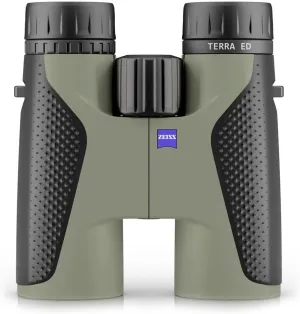 ZEISS Terra ED Binoculars 10x42 Waterproof, and Fast Focusing with Coated Glass for Optimal Clarity in All Weather Conditions for Bird Watching, Hunting, Sightseeing, Black-Green (Black-Green)
