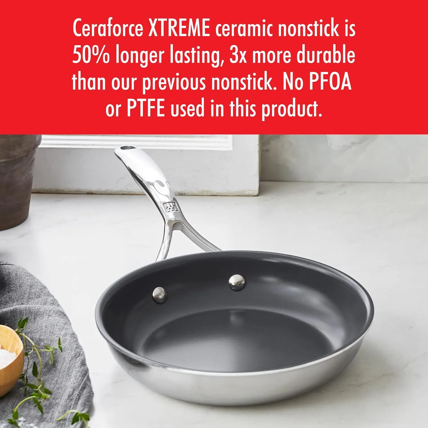 Zwilling Spirit Energy   8-inch Stainless Steel Ceramic Nonstick Fry Pan